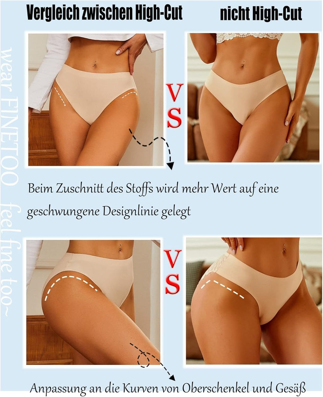FINETOO 5er Pack Seamless Slips Damen Nahtlose Unterwäsche Unterhosen Nahtlo Hipster Unsichtbare Fra