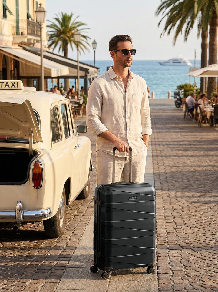 REDOLZ Hartschalen Check-in Koffer | Mittelgrosser Trolley 45 x 27 x 67 cm aus hochwertigem, leichte