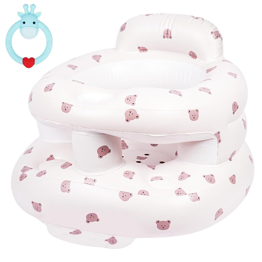 Aufblasbarer Baby-Sitz für Babys ab 3 Monaten, Bärenkopf Gross Baby-Rückenstützsofa Mit Eingebauter