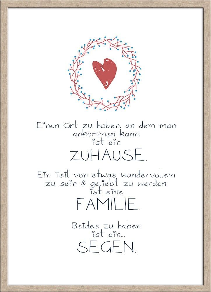 artissimo, Spruch-Bild gerahmt, 51x71cm, PE5996-ER, Zuhause/Familie/Segen, Bild, Spruch-Poster mit R