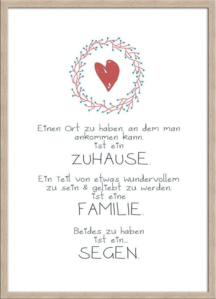artissimo, Spruch-Bild gerahmt, 51x71cm, PE5996-ER, Zuhause/Familie/Segen, Bild, Spruch-Poster mit R