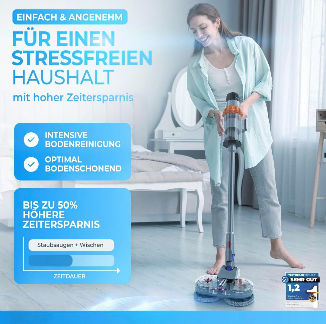 Weidenbach Wischaufsatz für Dyson V7/V8/V10/V11/V15/Gen5 - elektrisch Staubsauger - Wischmop Aufsatz