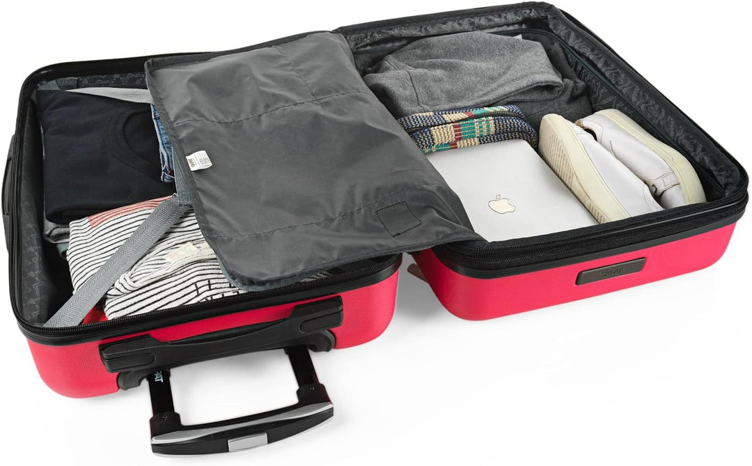 SKPAT Reisekoffer-Set, 4 Räder, Reisekoffer-Set, leicht, mit Zahlenschloss Fuchsia M, Fuchsia M