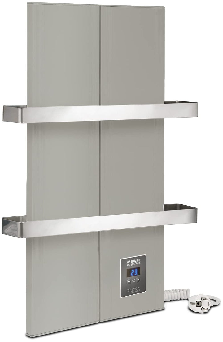 Finesa-D Badheizkörper elektrisch mit Thermostat 600×408 mm | 400 W – Flacher Paneel Design Handtuch