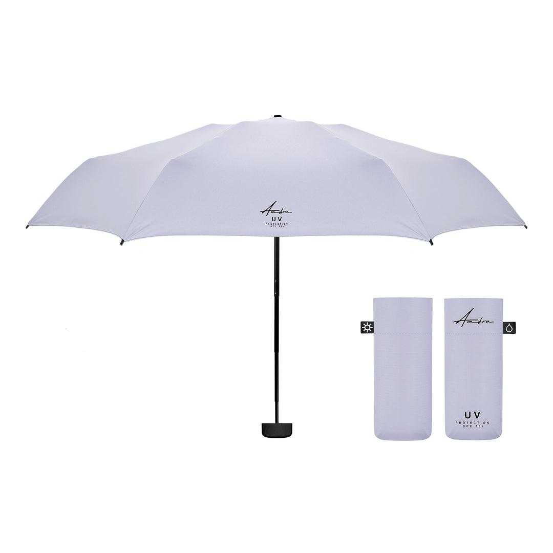 AMBRA Sturmfester Mini Reise-Regenschirm mit UV-Schutz Flieder, Flieder