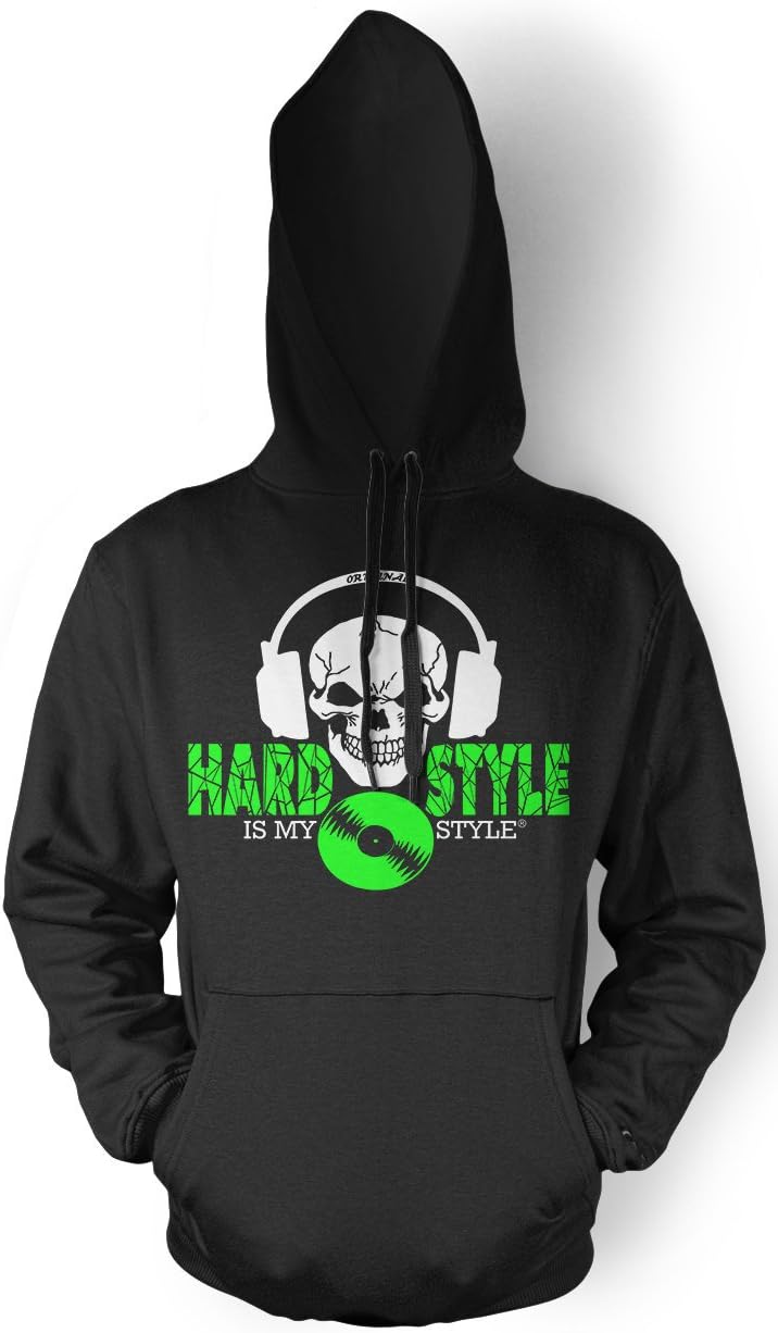 Hardstyle is My Style Männer und Herren Kapuzenpullover | Hardcore Musik Minimal Geschenk | M4 FB (S