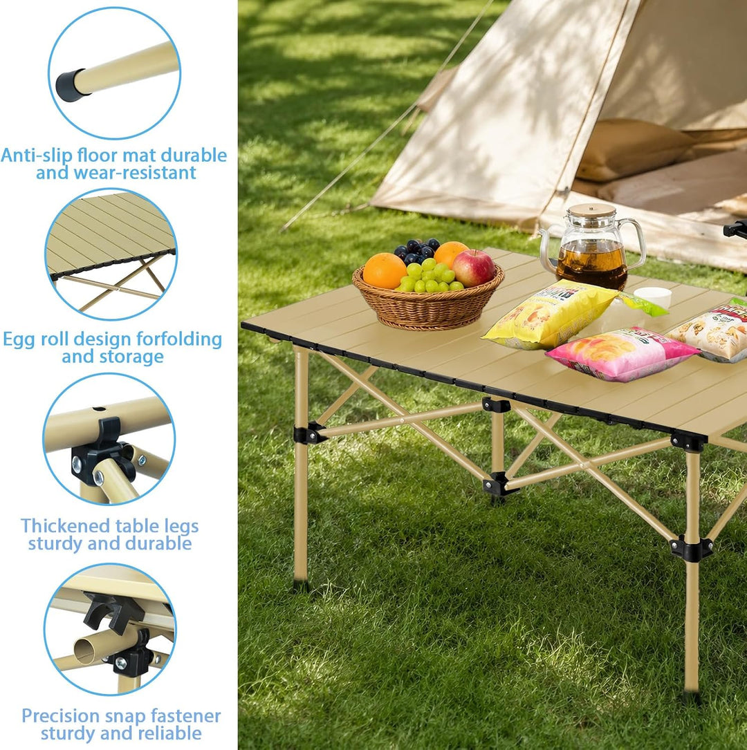 Campingtisch Klappbar, Klapptisch Camping, Campingtisch Faltbar mit Tasche für Picknick Kochen Wande