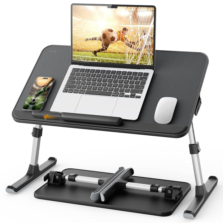SAIJI Laptoptisch fürs Bett, einstellbare Höhe, Neigungswinkel, Laptoptisch mit klappbare Beine, Rod