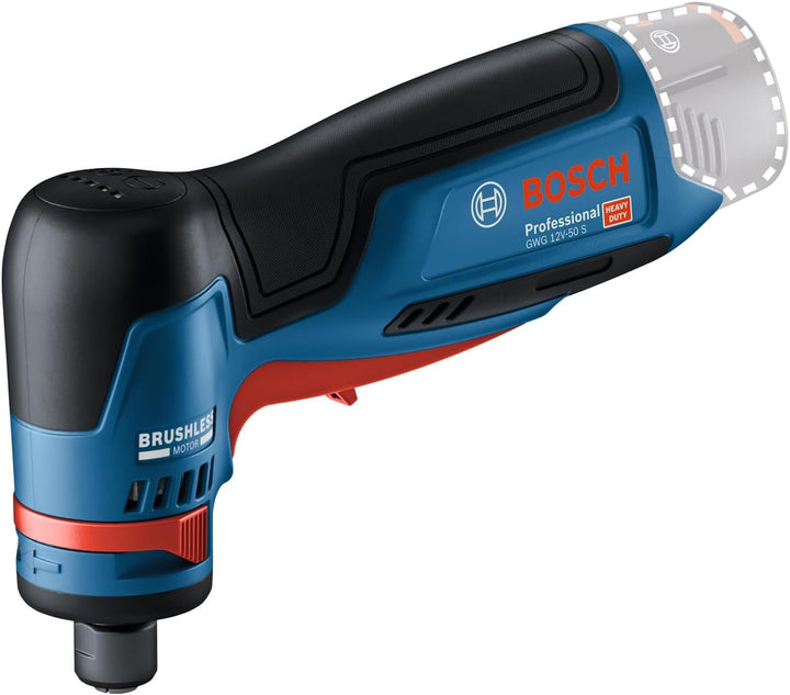 Bosch Professional 12V System Geradschleifer GWG 12V-50 S (bürstenloser Motor, hohes Drehmoment, Gas