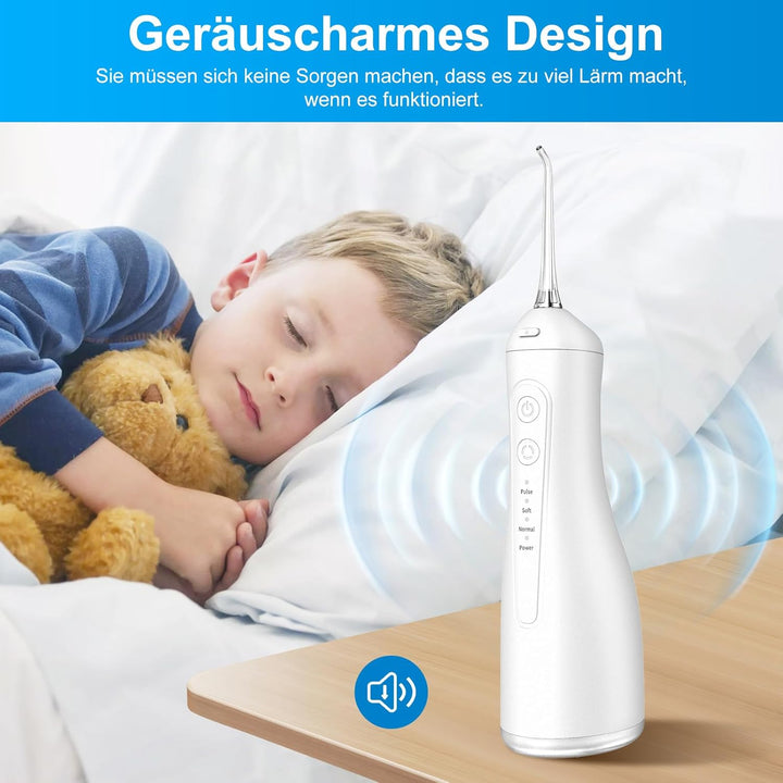 Betterchoi Munddusche Kabellos Tragbar Elektrische Zahnreiniger, 4 Reinigungsmodi, 1800 Impulse, 300