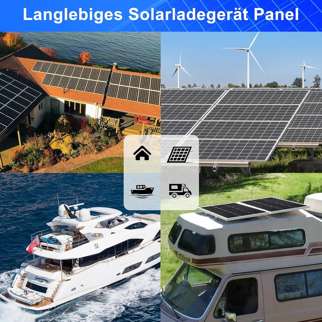 【50W Solarpanel 12V Kit】DERUXI 50 W 12V Wohnwagen Solar Panel Kit: Monokristallines Solarpanel 50W m