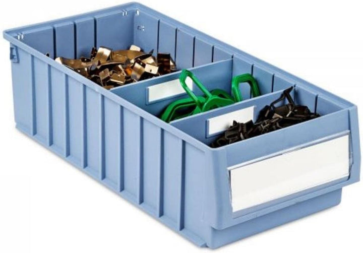 SparSet 5x Regalkasten 500 BH mit Etikett &amp; Schutzhaube | HxBxT 14x23,4x50cm | 12,6 Liter | Sichtlag