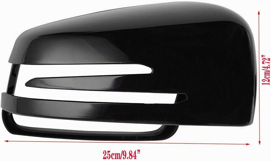 KYYET Seitenspiegel-Abdeckkappe schwarz glänzend für W176 W204 C204 W212 W211 W246 C117, Schwarz glä