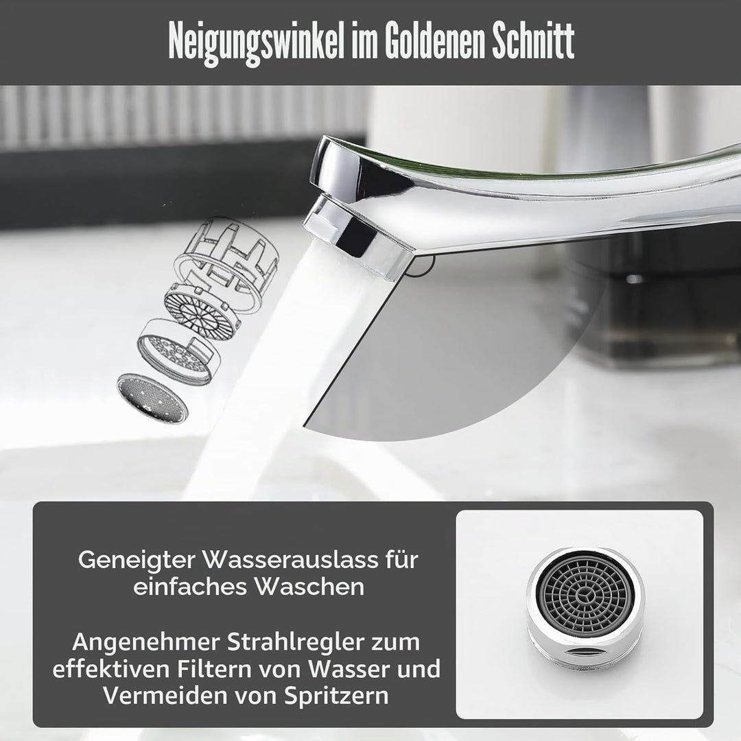 Kaltwasserhahn Gäste Wc,Einhebelmischer mit einem Loch Waschbecken Wasserhahn Deck Mount Lavatory Wa