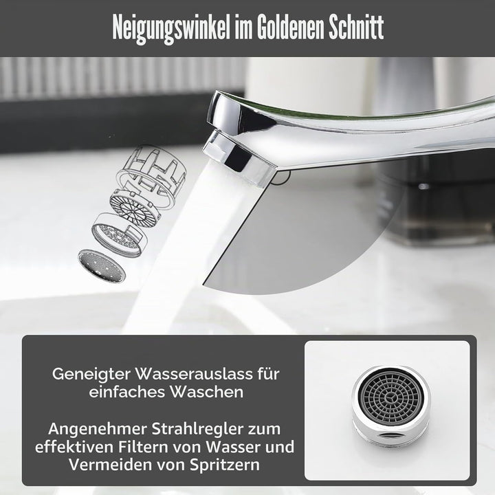 Kaltwasserhahn Gäste Wc,Einhebelmischer mit einem Loch Waschbecken Wasserhahn Deck Mount Lavatory Wa