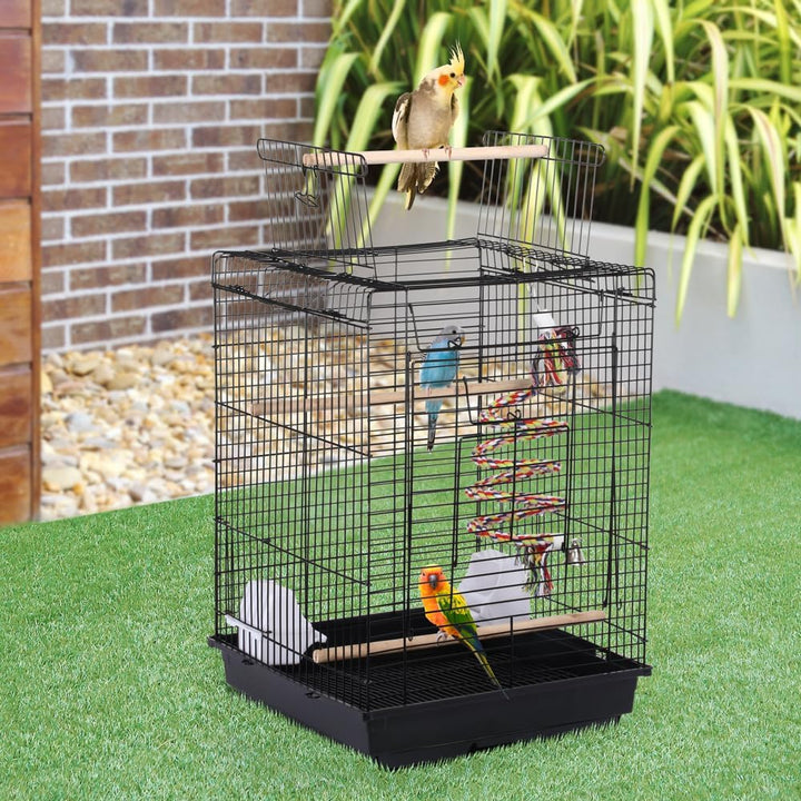 Yaheetech Vogelkäfig mit Vogelspielzeuge Wellensittichkäfig Nymphensittiche Fink Papageienkäfig mit
