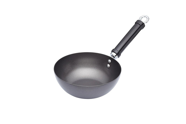 KitchenCraft Pure Oriental Wok aus Carbonstahl mit Antihaftbeschichtung, 20 cm, Schwarz 28 x 18 x 18