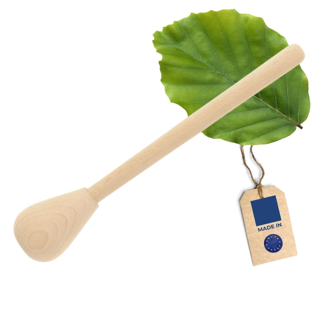 2x HOFMEISTER® Holz-Rührkeule, robuster Passierstab, 32 cm, 1 Stück, zum Kneten von Teig, zum Passie