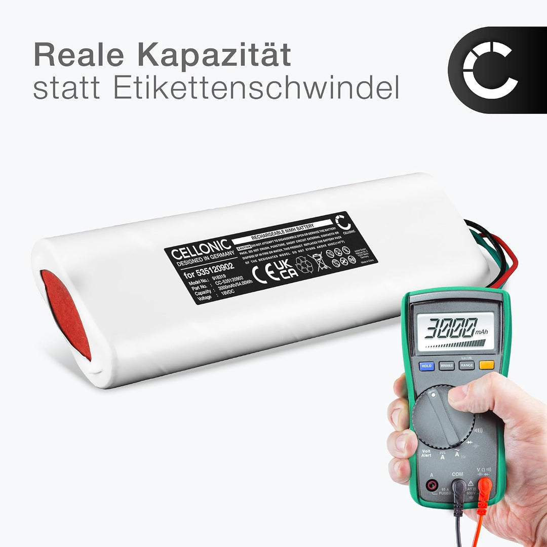 CELLONIC® 18V 3Ah Ersatz Akku kompatible mit Husqvarna Automower 210C, 220AC, 230 ACX, 260 ACX, G2,