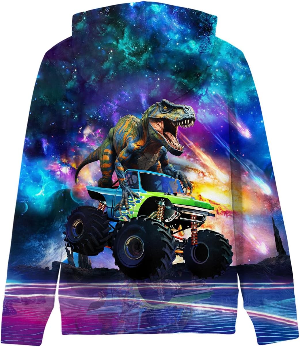 Fanient Pullover Jungen Mädchen 3D Print Fleece Hoodie Kinder Hooded Sweatshirt with Kangaroo Pocket