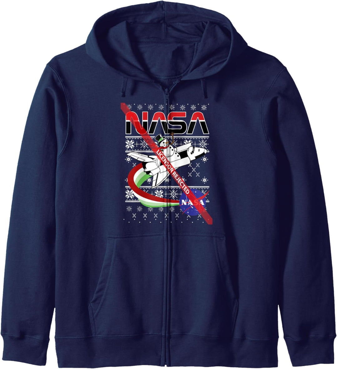 NASA Santa Rocket Ugly Christmas Sweater Kapuzenjacke