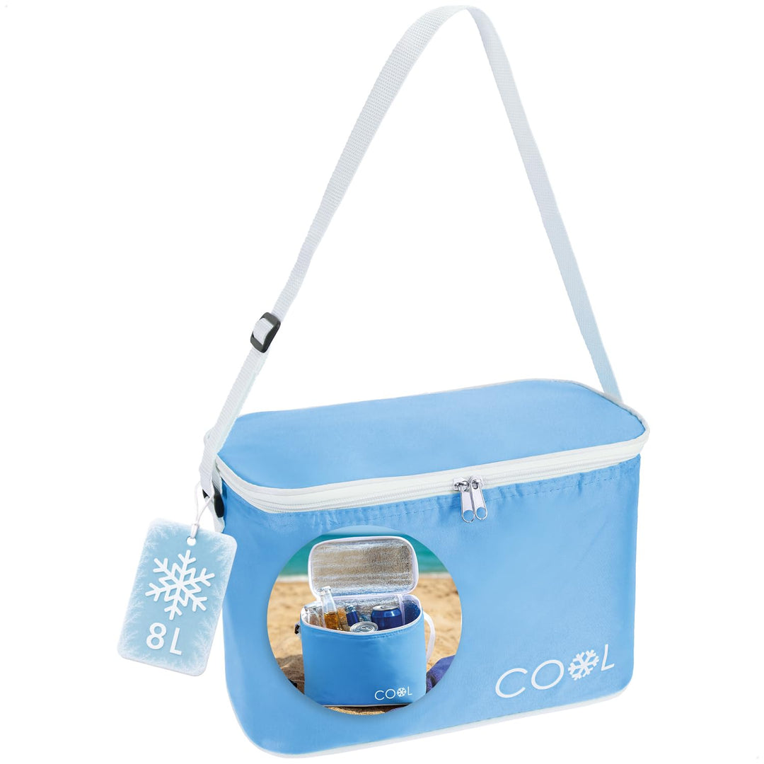 com-four® Kühltasche - Klassische Faltbare Thermo-Kühlbox - Isoliertasche für Picknick, Camping, Out