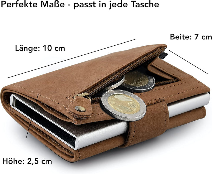 Manufaktur Nikita® Kreditkartenetui Echtleder | Geldbörse mit RFID-Schutz | Wallet für 10 Karten | f