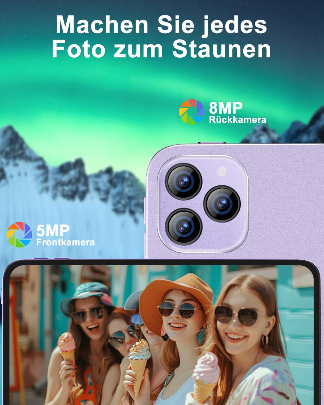 2026 Tablet 10 Zoll, Android 15, Octa-Core, 22 GB RAM + 128 GB ROM (2 TB TF) | WiFi 5G + 2,4G | GPS