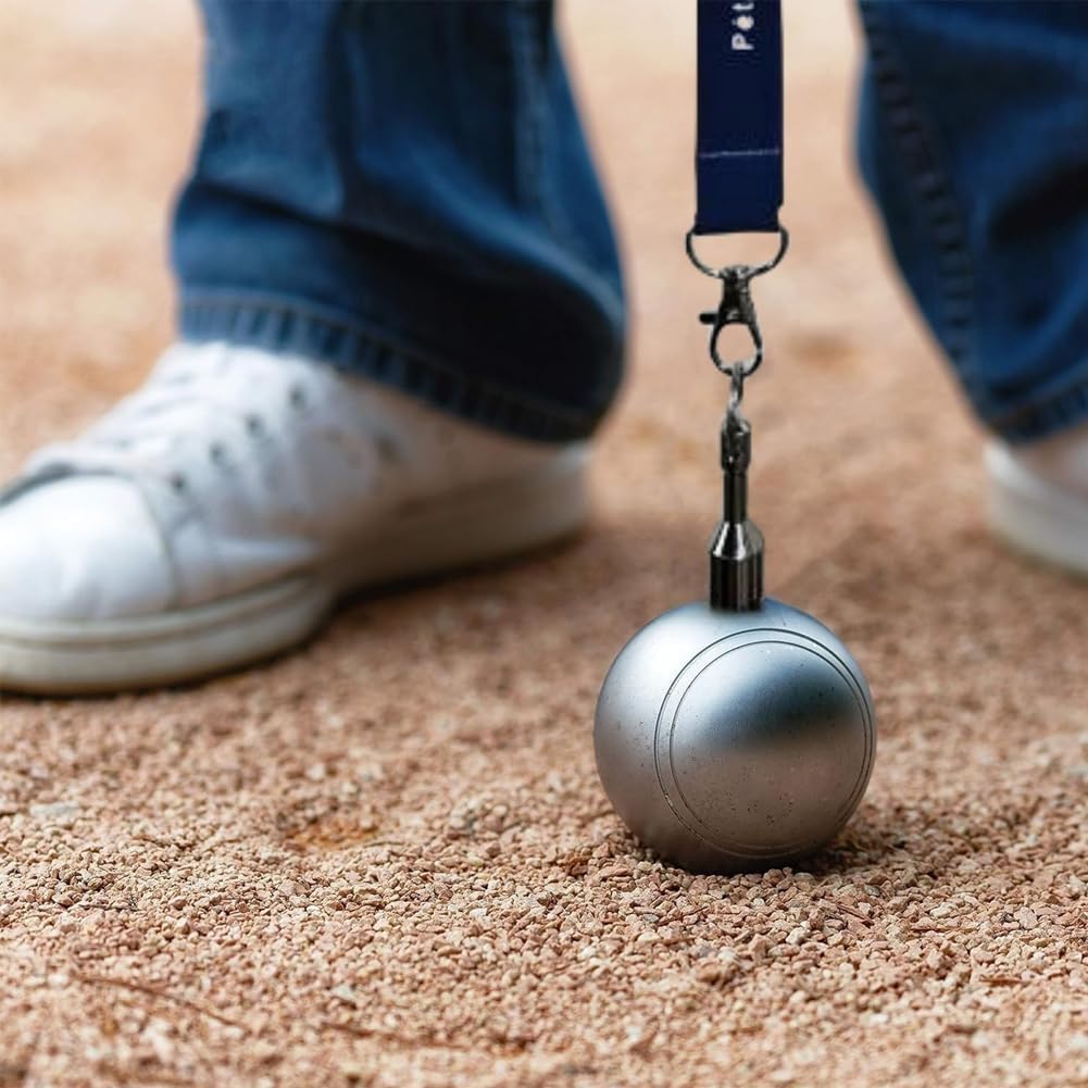 Magnetic Petanque Ball Pickup Set mit 3 Holz Boule Cochonnets Messlatte und Holzkasten,Blue Magnet A
