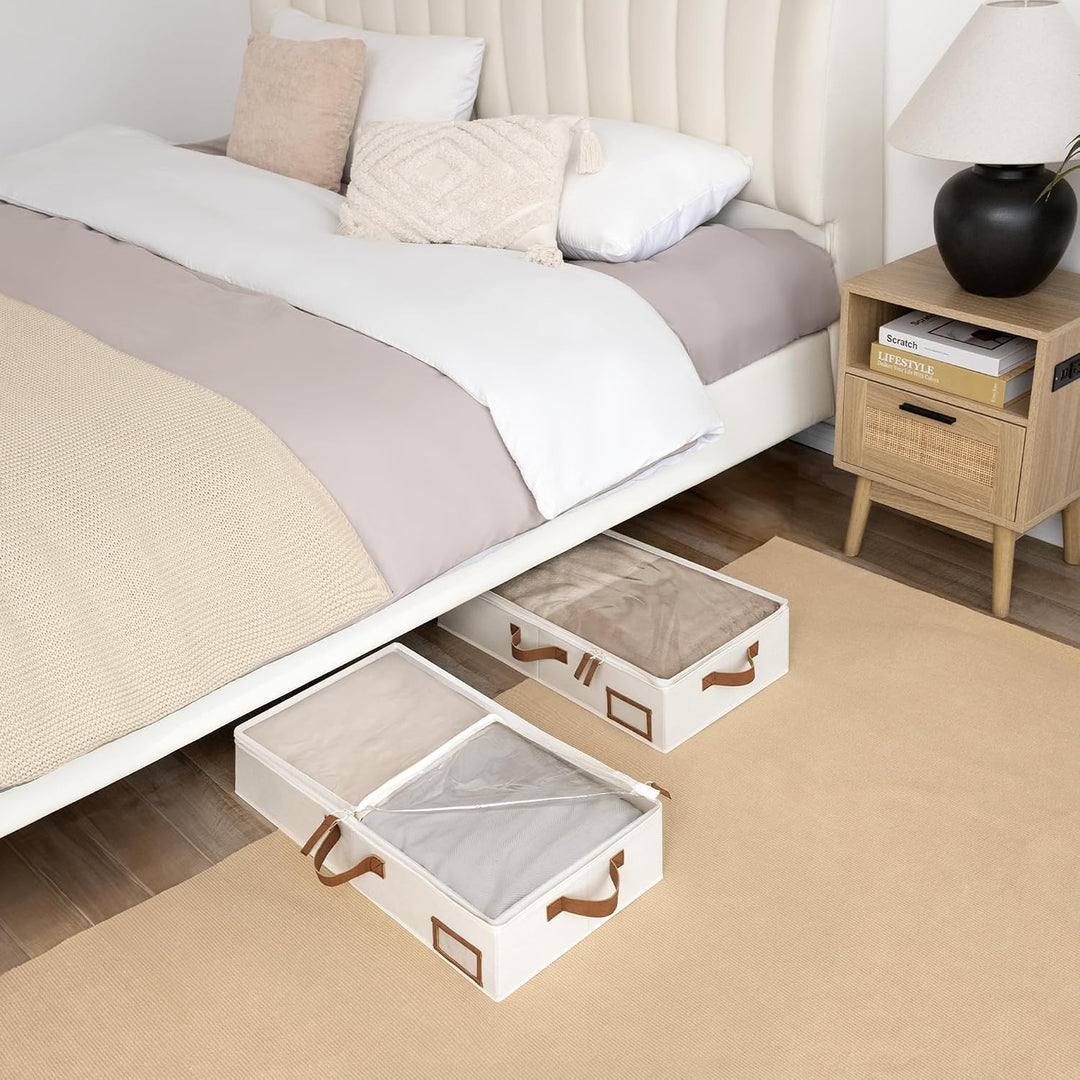 StorageWorks Aufbewahrungsbox unter dem Bett, Hochwertige Bettkasten Aufbewahrung mit Griffen, Unter