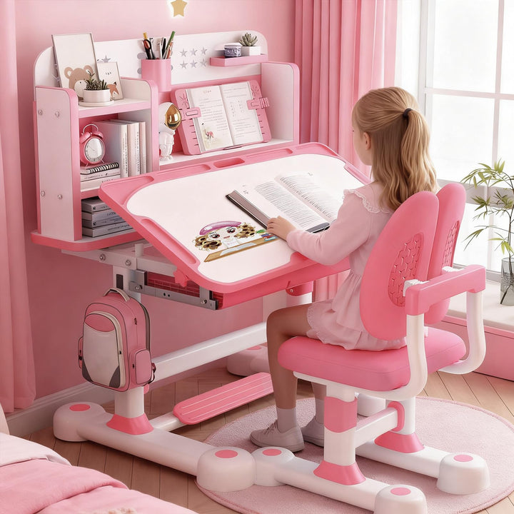 Kinder-Schreibtisch- und Stuhl-Set, Kinderschreibtische für Jungen, Mädchen, Schreibtisch für Kinder