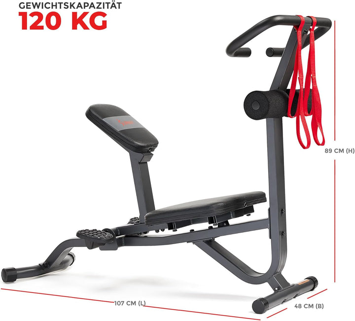 Sunny Health &amp; Fitness Klappbare Hyperextension-Roman Chair mit Rückenstrecker – Bauchtrainer &amp; Sit-
