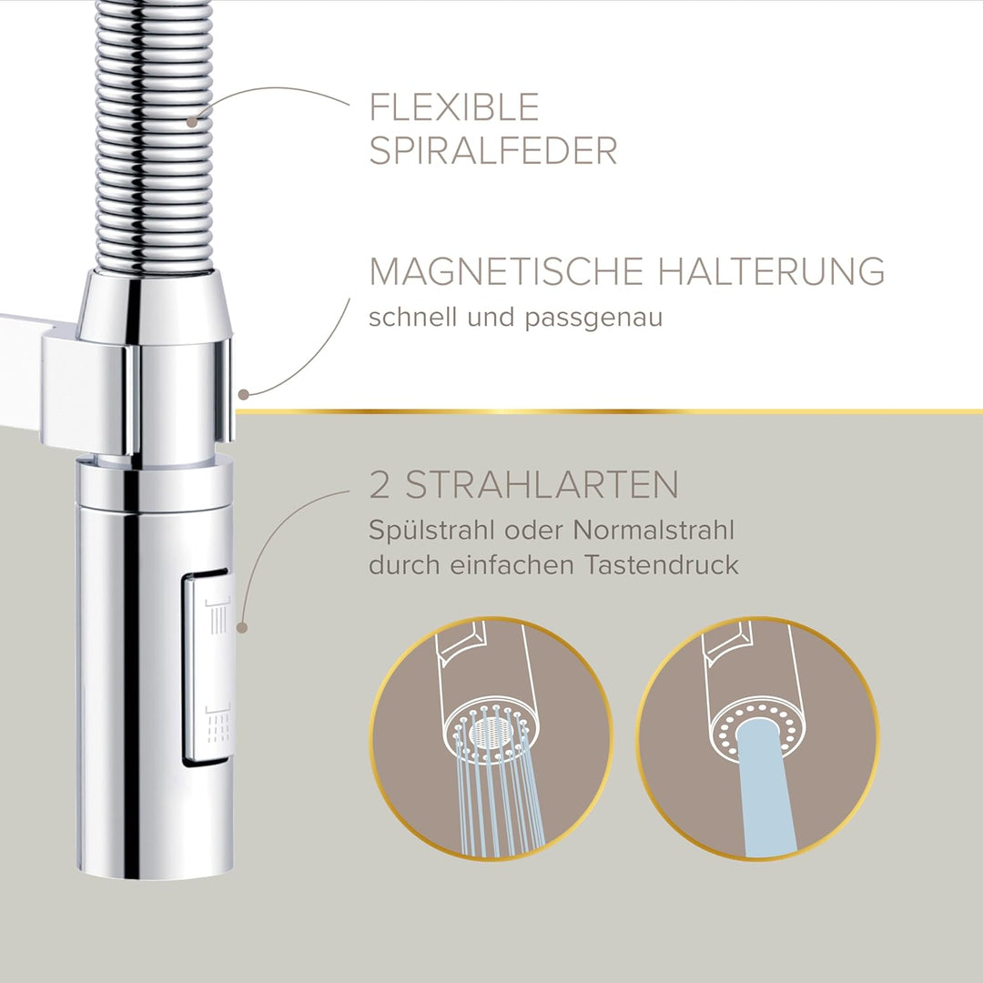 Lenz ALUNA Küchenarmatur mit Pendelbrause Chrom 46070502