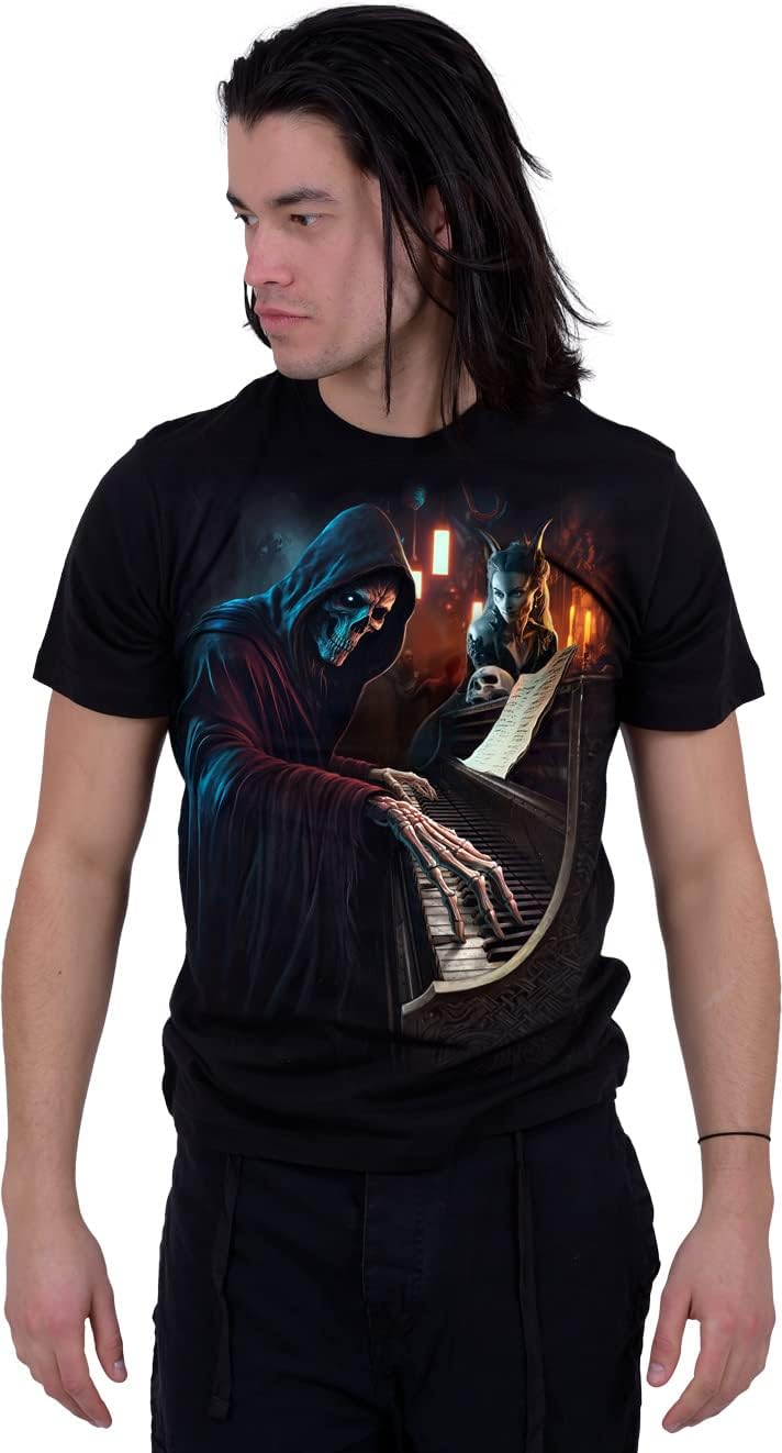 Spiral Midnight Blues Männer T-Shirt schwarz Basics, Horror, Rockwear, Totenköpfe M Schwarz, M Schwa