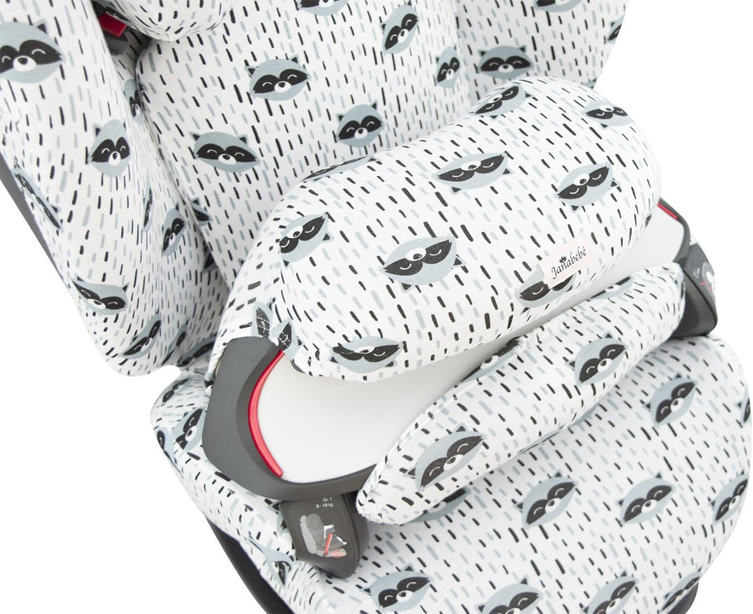 JYOKO Kids Bezug für Autositz kompatibel mit Cybex Pallas M (Raccoon), Raccoon