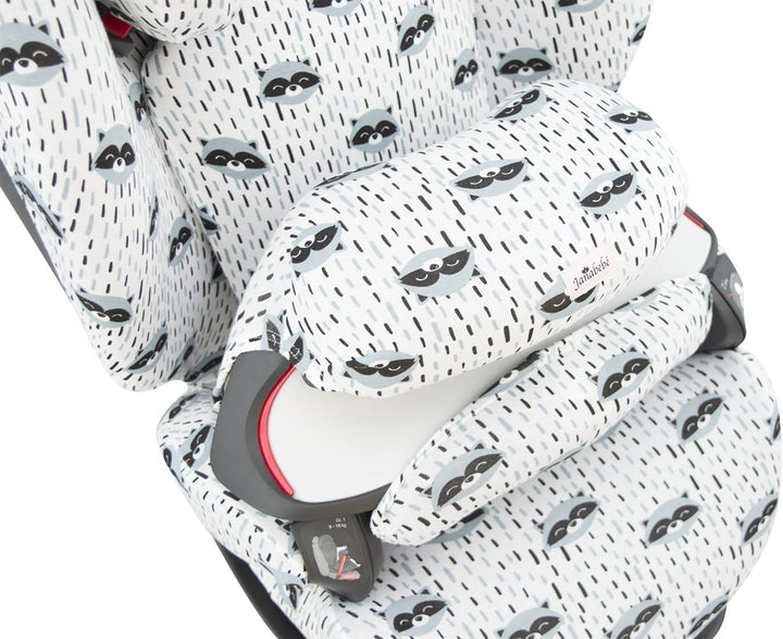 JYOKO Kids Bezug für Autositz kompatibel mit Cybex Pallas M (Raccoon), Raccoon