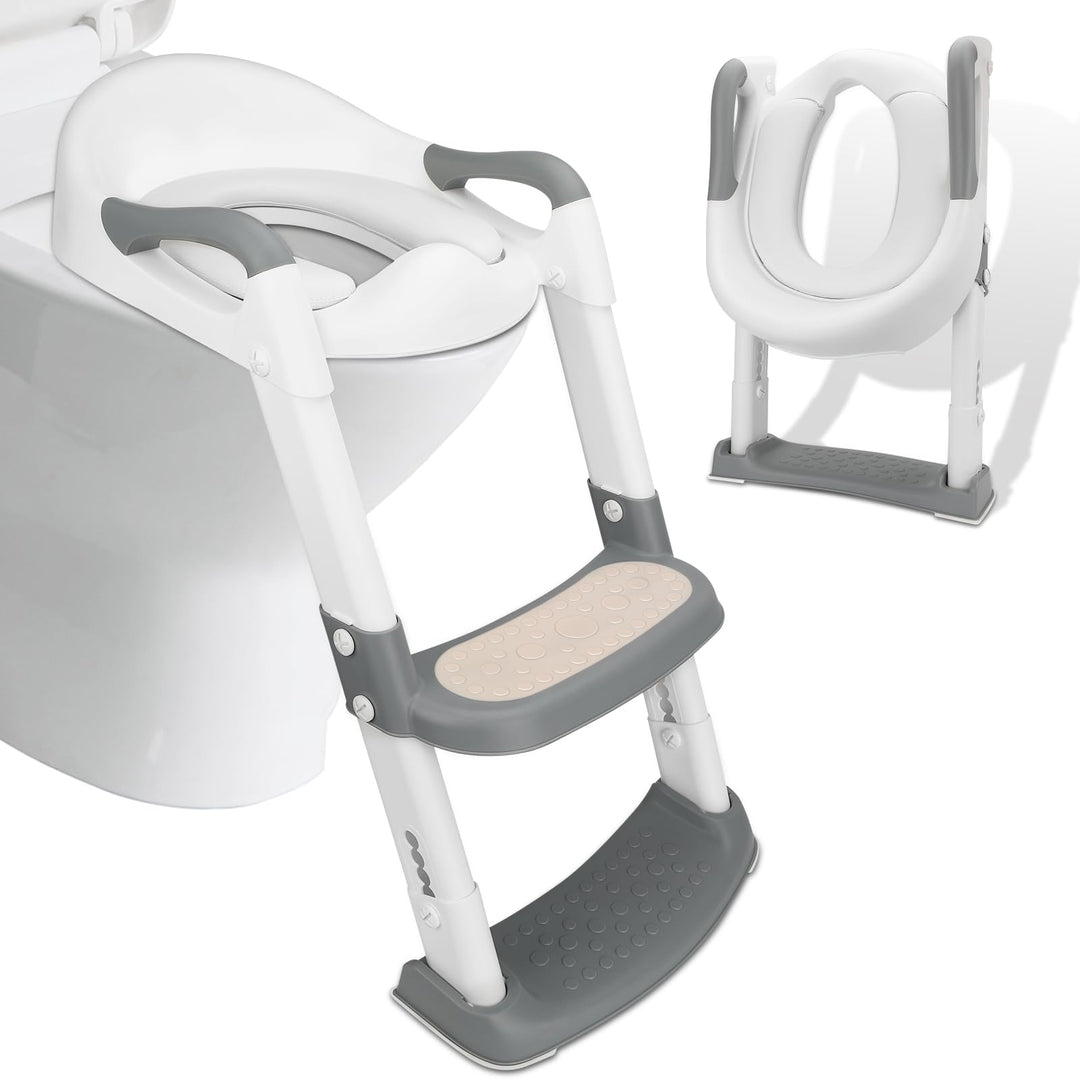 Royouzi Töpfchen Toilettensitz Baby mit Treppe, Kinder Toilettentrainer, Toilettensitz Kinder mit PU