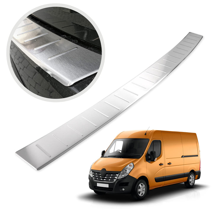 CHROMEMASTER | Ladekantenschutz Stossstangenschutz Kompatibel mit Renault Master 2010-2024; Gebürste