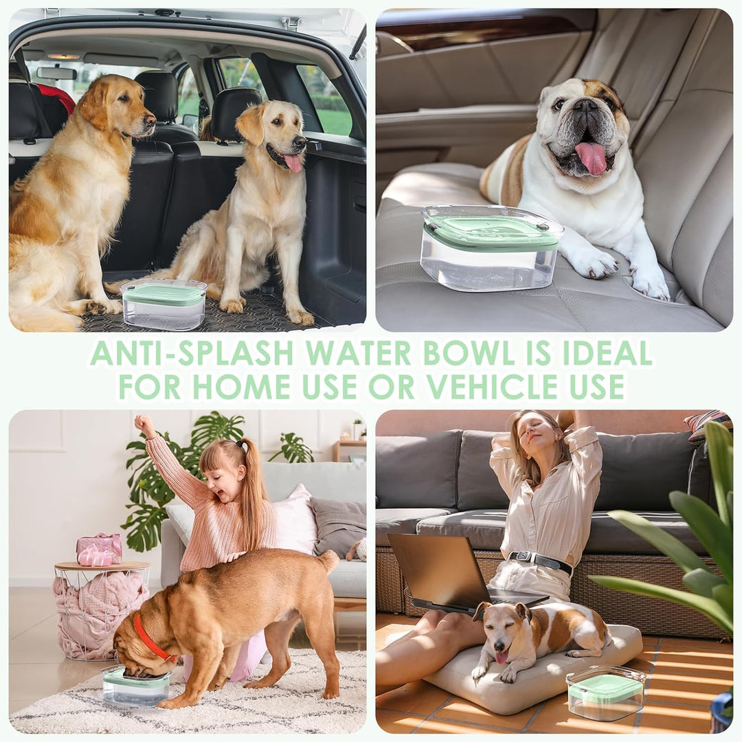 Hunde Wassernapf ohne Verschütten, Knapp 2.5L grosser Auslaufsicherer Hundenapf, Anti-Spritz Wassers