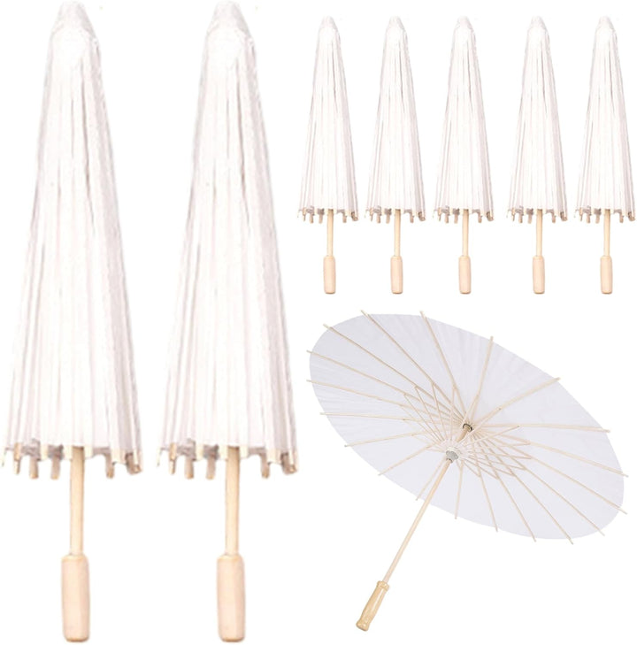 8 Stück Papierschirme für Hochzeiten, klassischer chinesischer Stil, 40, 6 cm, weisser Papierschirm,
