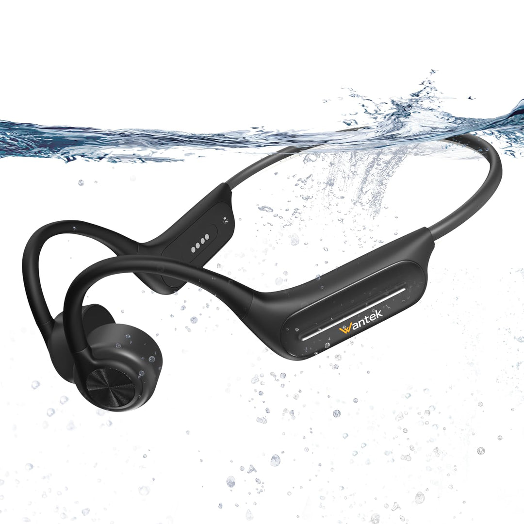 Wantek Kopfhörer Schwimmen,Knochenschall Kopfhörer Bluetooth,IP68 wasserdichte BC3-WANTEK-B1, BC3-WA