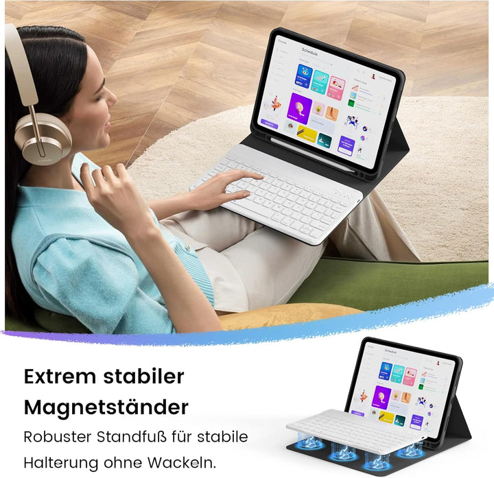 Hülle mit Tastatur für iPad Air 11 Zoll 2025 2024 (M3/M2), iPad Air 5 4 2022/2020 10,9 Zoll, Soft TP