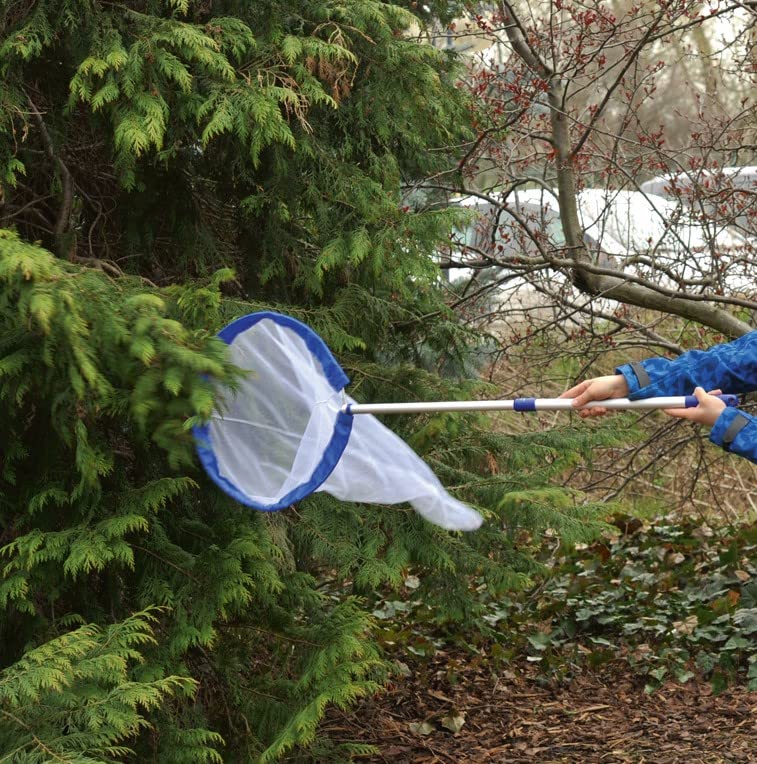 Wiemann Lehrmittel Insekten-Schmetterlings-Fangnetz mit Stiel – Durchmesser 35 cm, Maschenweite 1,5