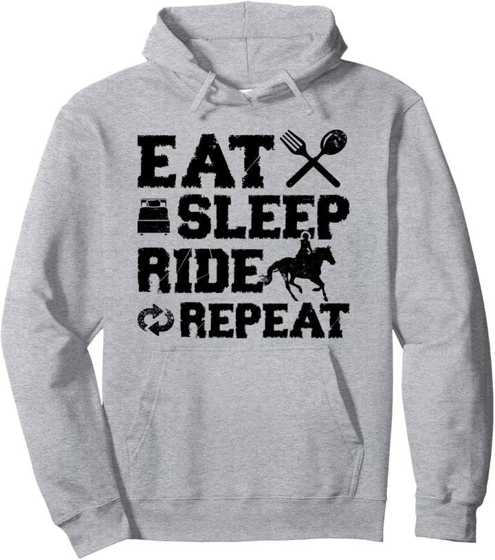 Eat Sleep Ride Repeat Pferdesitzer Hufe Bauernhof Pullover Hoodie