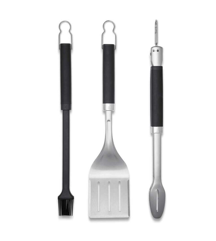 Weber 6764 Premium Grillbesteck 3-teilig, bestehend aus Grillzange, Grillwender und Silikonpinsel, L