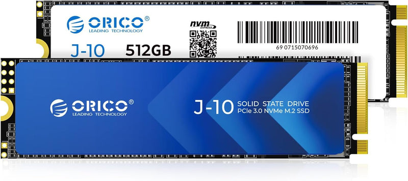 ORICO NVMe SSD M.2 512G PCIe Gen3.0x4 2280, 3D NAND Interne SSD mit Kühlkörper, bis zu 3100 MB/s,Int