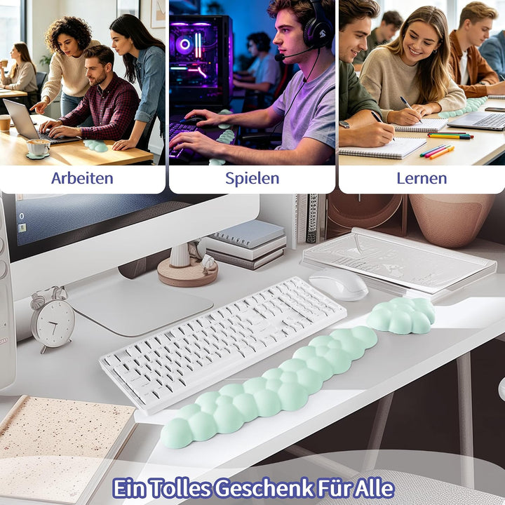 Sushret Handballenauflage Tastatur Wolke, Ergonomisches Handauflage Tastatur Wolke Mit PU Leder Memo