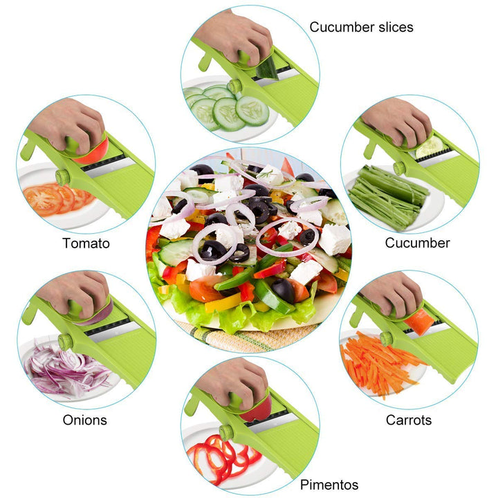 Manuelle Essen Slicer, Gemüsehobel 3 in 1 Gemüseschneider Profi Gemüsereibe Kartoffelschneider, just