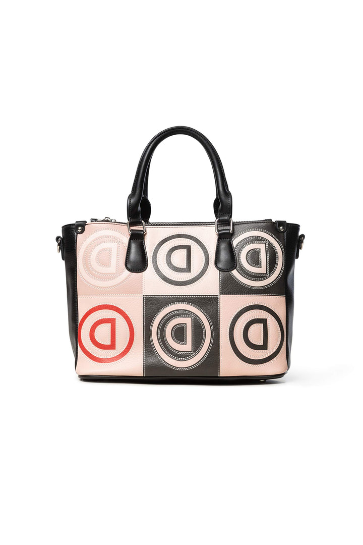 Desigual BORSA A Mano Con LOGHI Donna - Rose Multi 15.3x23.3x33.8 cm (B x H x T) Beige (Beige), 15.3