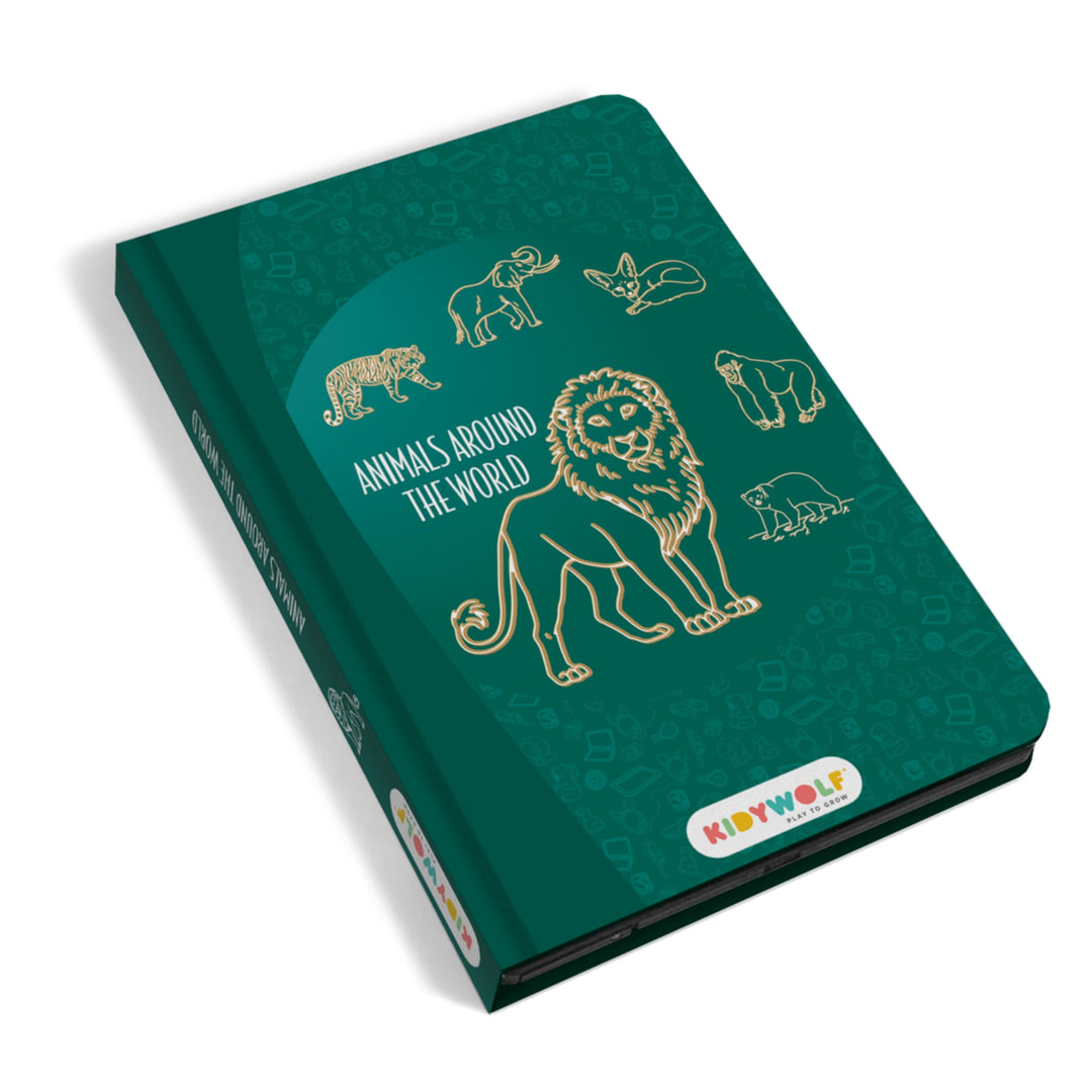 KIDYWOLF - Kidydraw Mini – Tiere der Welt – Zeichentablett für Kinder LCD 8,2 Zoll – magische Schief